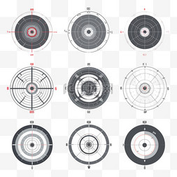 射击图片_狙击手得分或十字准线卡通插图集