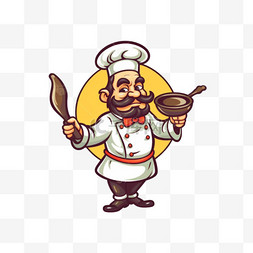 可爱的厨师烹饪餐厅美食吉祥物标