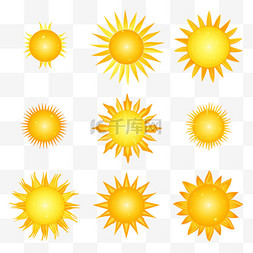 黄色太阳图标设置阳光和太阳光日