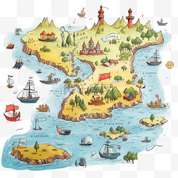 世界世界地图图片_手绘儿童地图插图