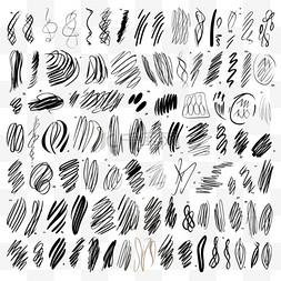 画笔形状图片_手工收集标记笔刷涂鸦样式的下划
