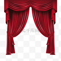 开幕图片_剧院红色舞台帷幕，歌剧场景窗帘