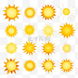 ps太阳光图片_黄色太阳图标设置阳光和太阳光日