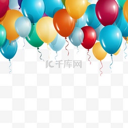 生日快乐彩色图片_彩色光泽生日快乐气球横幅背景插