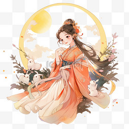 古代战争图片_中秋节卡通手绘元素古典美女