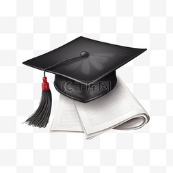 纸角上的毕业帽或砂浆板。矢量教