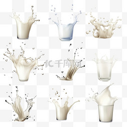牛乳图片_牛奶飞溅逼真的布景