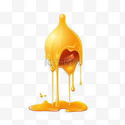 卡通蜂蜜滴美味滴融化的液体糖浆
