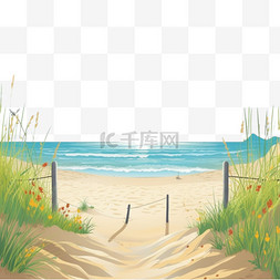 夏威夷风情卡通图片_夏日背景，海滩美景