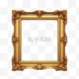 墙壁画图片_墙上简单的金色框架