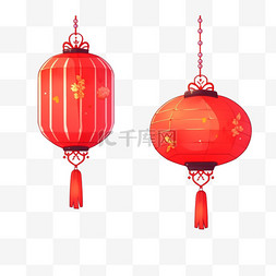 中秋节背景红图片_红色灯笼卡通中秋手绘元素