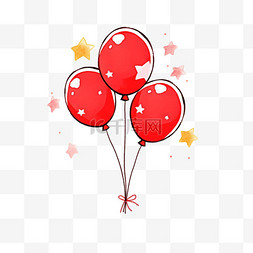 红色气球图片_国庆节日红色气球卡通手绘元素