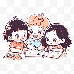 幼儿园可爱图片_幼儿园小学儿童卡通插画可爱