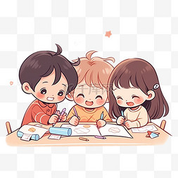 小学生顾客图片_幼儿园小学卡通学习插画