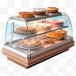 水彩食品冷藏蛋糕展柜免扣元素