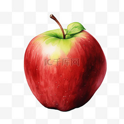 水彩成熟红苹果免扣元素