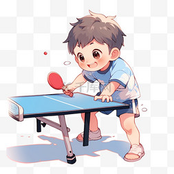 运动会背景图片_亚运会卡通乒乓球男孩运动手绘元