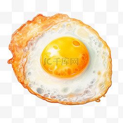 鸡蛋仔饼图片_水彩美味荷包蛋免扣元素