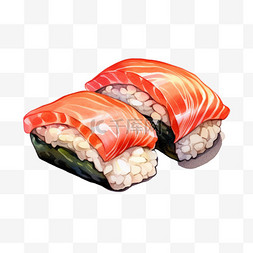水彩鱼肉图片_水彩高端鱼肉寿司免扣元素