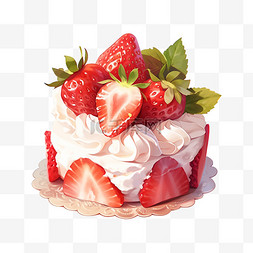 水果图片_草莓蛋糕甜品奶油水果装饰美食素