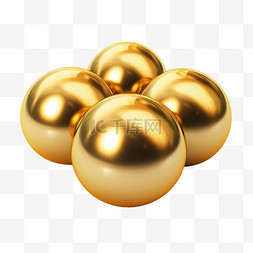 3d立体金色球质感