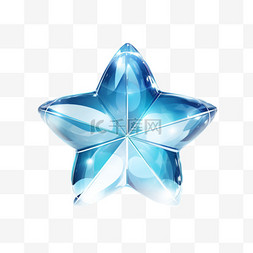 高透明蓝色星星可爱多彩素材装饰