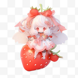 少女动漫人物草莓可爱立体