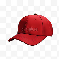 帽子棒球帽红色帆布时尚装饰图案