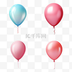 气球图案图片_气球立体3d写实清新图案装饰素材