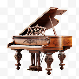 欧式复古三角钢琴3D乐器音乐元素