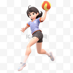 排球图片_亚运会3D人物竞技比赛女子打排球