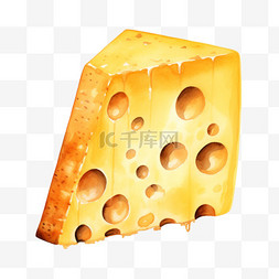 水彩美味奶酪免扣元素
