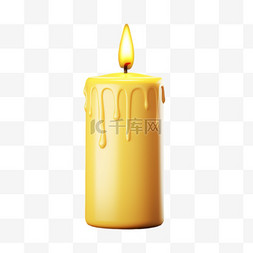 蜡烛点燃蜡油写实元素装饰图案