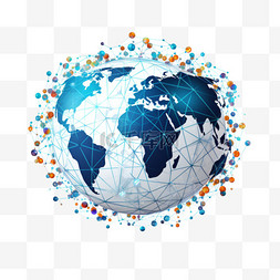 地球蓝色线条图片_具有全球网络和地球电信数字数据