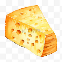 水彩奶酪切块免扣元素