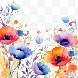 水彩彩色花卉背景