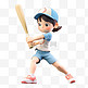 亚运会3D人物竞技比赛打棒球的女孩
