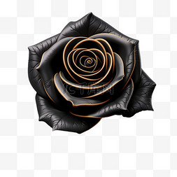 黑色玫瑰皮革纹理写实元素装饰图