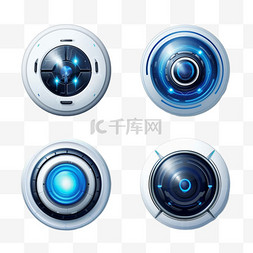 虚拟面板图片_按钮组技术未来风格科幻色彩蓝色