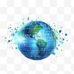 地球蓝色线条图片_具有全球网络和地球电信数字数据
