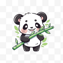 熊猫竹子手绘卡通元素
