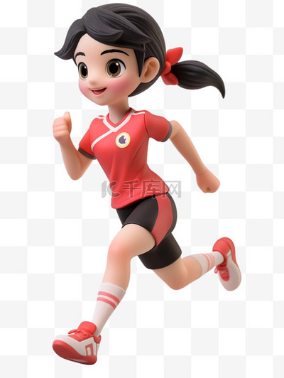 亚运会3D跑步人物形象