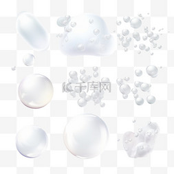 吹泡泡图片_肥皂泡沫和不同形状的泡沫在透明