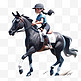 亚运会3D人物竞技比赛蓝衣少女骑马