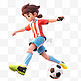 亚运会3D人物竞技比赛红蓝球衣女生踢足球