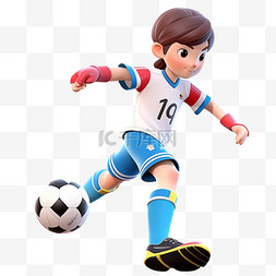 踢足球图片_亚运会3D人物竞技比赛白色球衣女