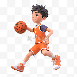 篮球运动员素材图片_亚运会3D人物竞技比赛青年男孩打