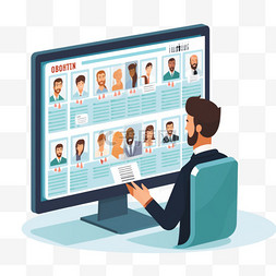 急速浏览器图片_招聘人员在浏览器窗口中显示候选