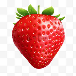 草莓水果装饰图片_草莓水果植物3d写实元素装饰图案