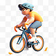 亚运会3D人物竞技比赛黄衣男子骑单车